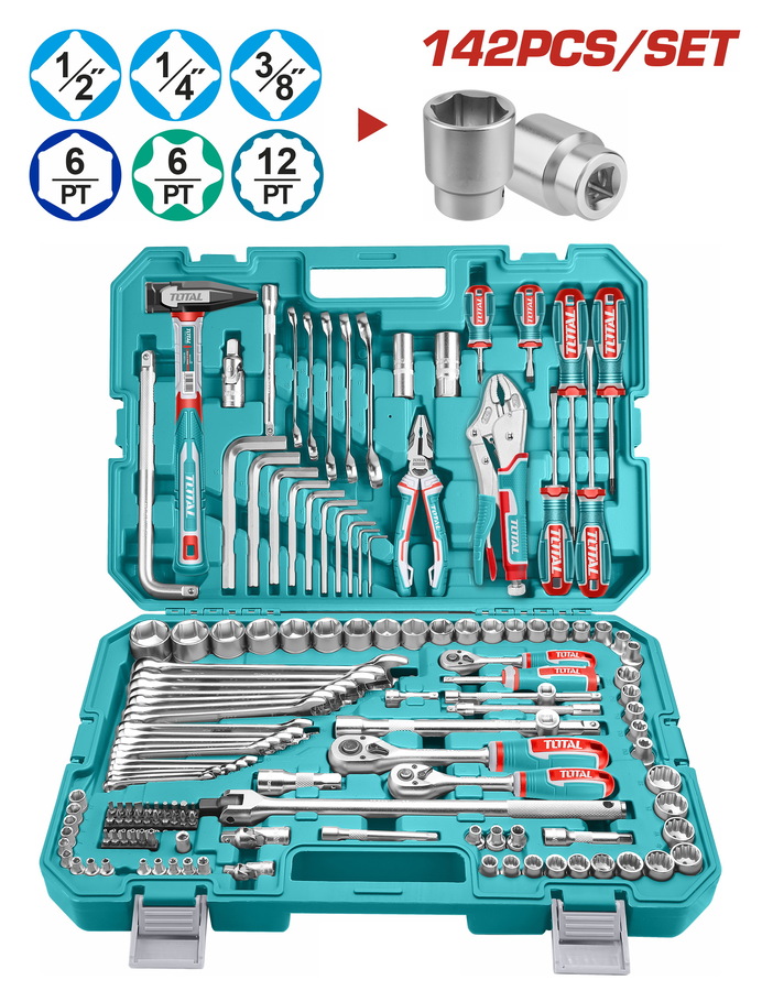 Total 142 Pcs Combination Tool Set