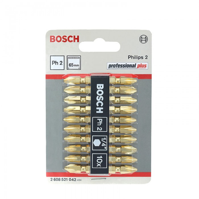 Bosch PH2 Screwdriver Bits (10 Pcs) – Ref: 2608521042---bosch-ph2-screwdriver-bits-10-pcs