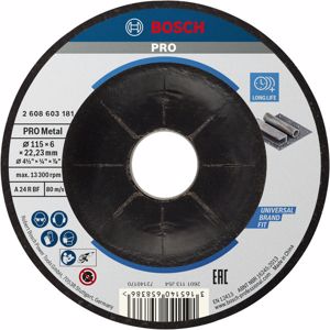Bosch PRO Metal Bonded Grinding Disc, 115 x 6 x 22.23 mm – Ref: 2608603181---bosch-pro-metal-bonded-grinding-disc-115-x-6-x-2223-mm