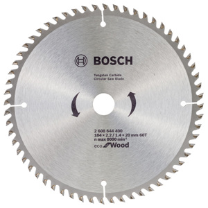 Bosch 7 Inch (185mm) Eco Circular Saw Blade (60T) – Ref: 2608644400---bosch-7-inch-185mm-eco-circular-saw-blade-60t