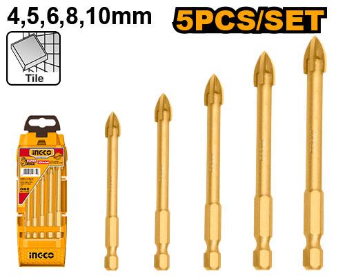 Ingco 5 Pcs Glass Drill Bit Set – Ref: akd7058---ingco-5-pcs-glass-drill-bit-set