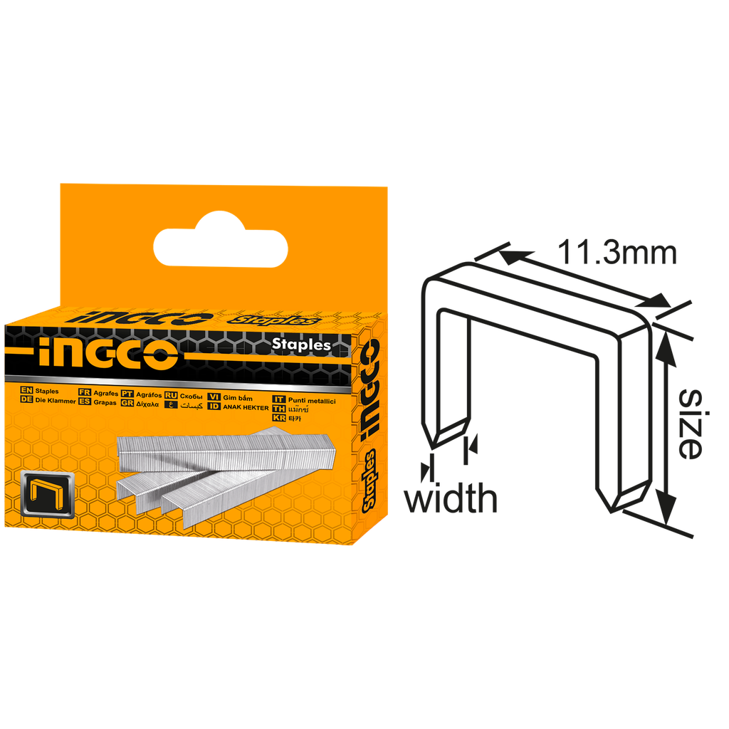Ingco Staples (# x 11.3 x 1.2mm) – Ref: ingco-staples--x-113-x-12mm