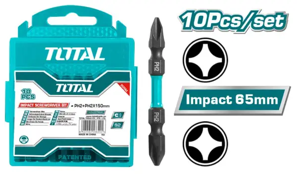 Total PH2 Screwdriver Bit (10 Pcs) – Ref: tacim16ph23---total-ph2-screwdriver-bit-10-pcs