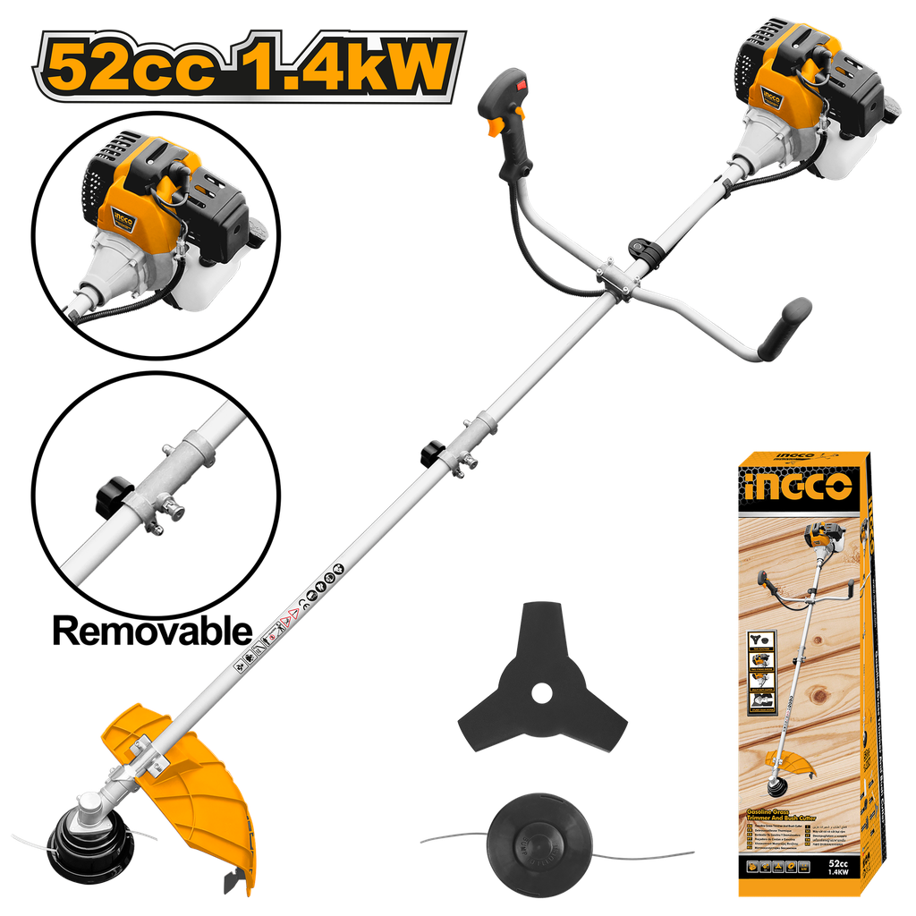Ingco Gasoline Grass Trimmer and Bush Cutter (52cc) – Ref: gbc5524421---ingco-gasoline-grass-trimmer-and-bush-cutter-52cc