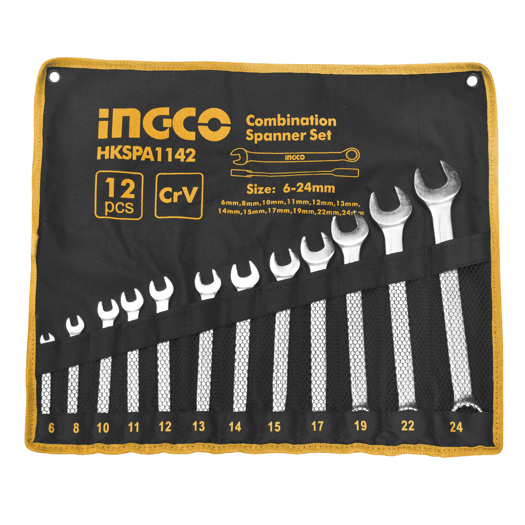 Ingco Combination Spanner Set (12 Pcs) – Ref: hkspa1142---ingco-combination-spanner-set-12-pcs