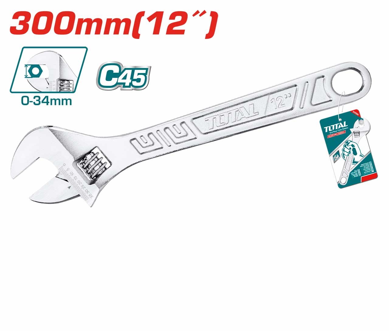 Total 12 inch Adjustable Spanner – Ref: tht1010123---total-12-inch-adjustable-spanner
