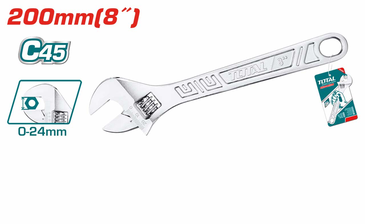 Total 8 inch Adjustable Spanner – Ref: tht101083---total-8-inch-adjustable-spanner