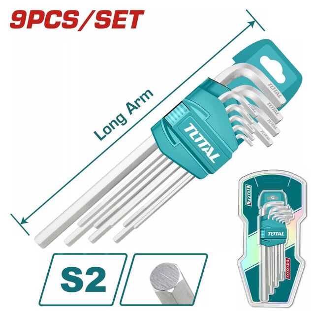 Total 9 pcs Hex Key Set – Ref: tht106191---total-9-pcs-hex-key-set