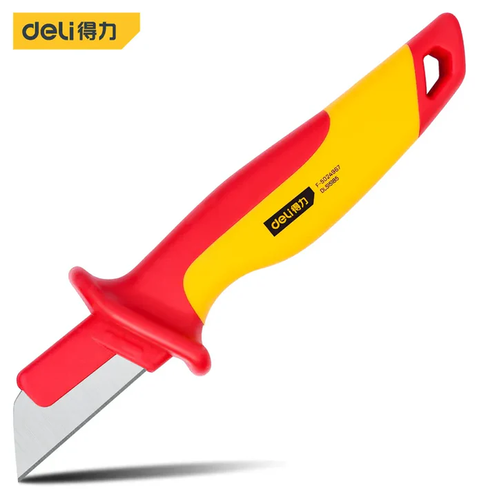 Deli Insulated Straight Cable Knife – Ref: dl515185---deli-insulated-straight-cable-knife