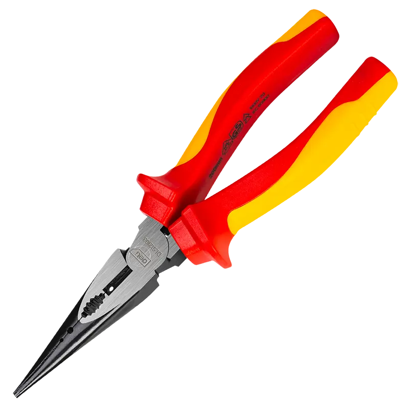 Deli Insulated Labour Saving Long Nose Pliers – Ref: edl512108---deli-insulated-labour-saving-long-nose-pliers