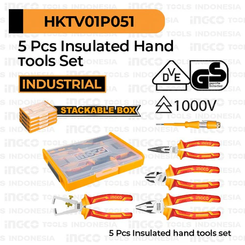 Ingco Insulated Hand Tools Set (5 Pcs) – Ref: hktv01p051---ingco-insulated-hand-tools-set-5-pcs