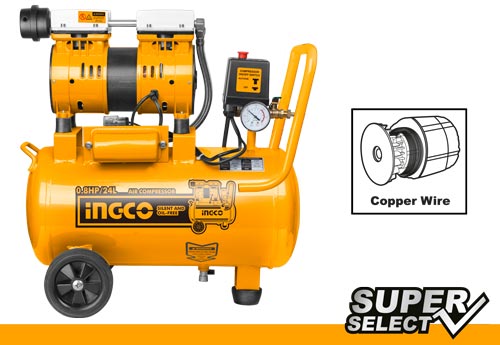 Ingco 24L Silent and Oil-free Air Compressor – Ref: acs175241---ingco-24l-silent-and-oil-free-air-compressor