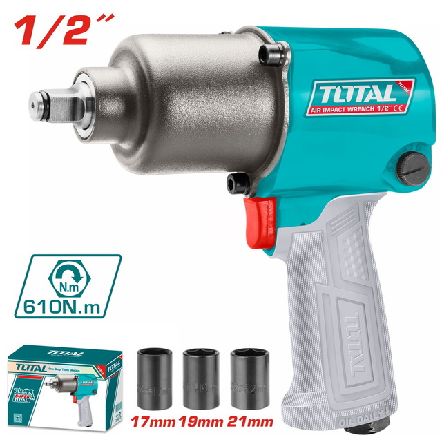 Total Air Impact Wrench (12mm) (610Nm) – Ref: tat40122---total-air-impact-wrench-12mm-610nm