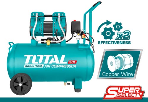 Total Silent Air Compressor (50L) (1.6HP) – Ref: tcs1120508---total-silent-air-compressor-50l-16hp