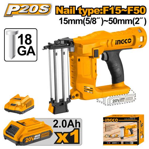 Ingco Cordless Brad Nailer – Ref: cbnli2016---ingco-cordless-brad-nailer