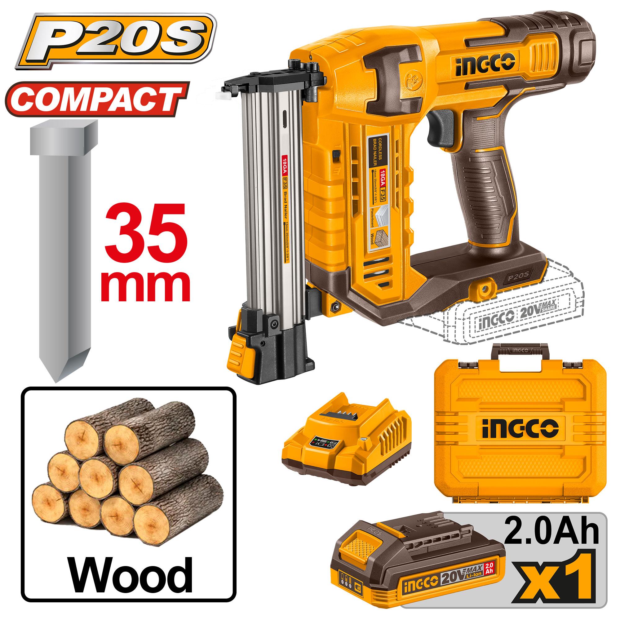 Ingco Cordless Brad Nailer – Ref: cbnli3508---ingco-cordless-brad-nailer