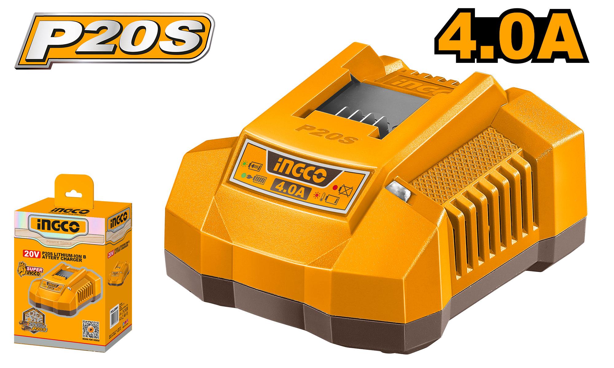 Ingco 20V (4AH) Cordless tools P20S Battery Charger – Ref: fcli20411---ingco-20v-4ah-cordless-tools-p20s-battery-charger