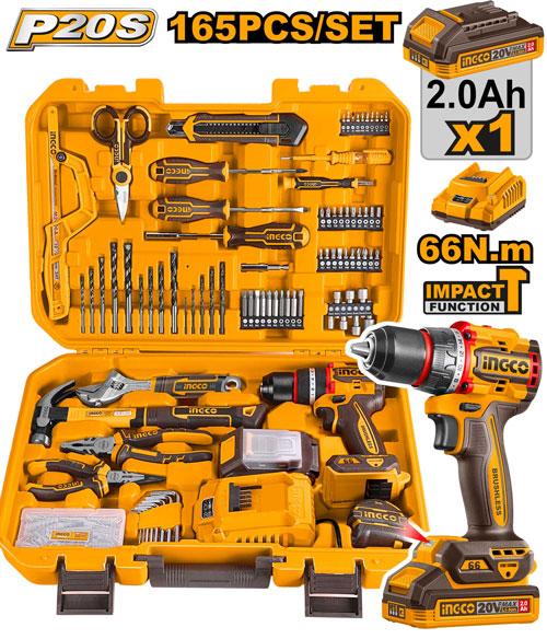 Ingco 20V Cordless Impact Drill Tool Set – Ref: hkthp11651---ingco-20v-cordless-impact-drill-tool-set
