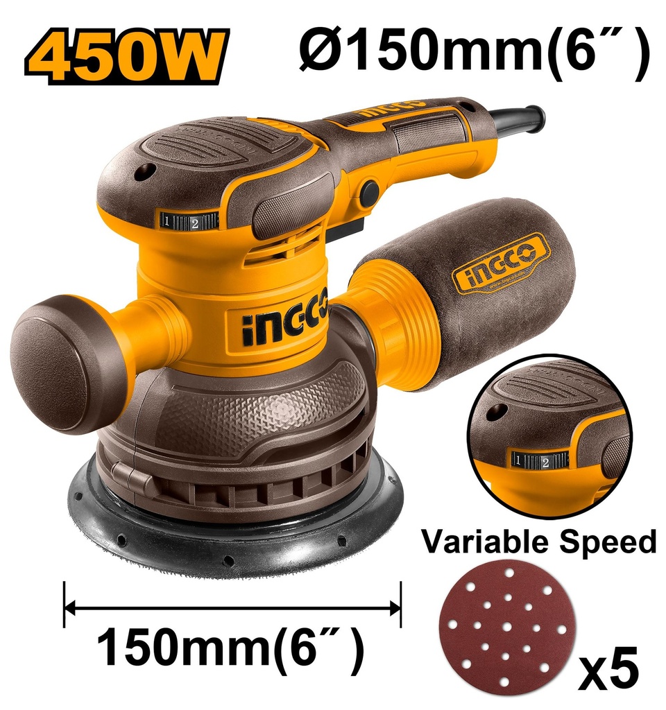 Ingco 450w Rotary Sander – Ref: rs4516---ingco-450w-rotary-sander