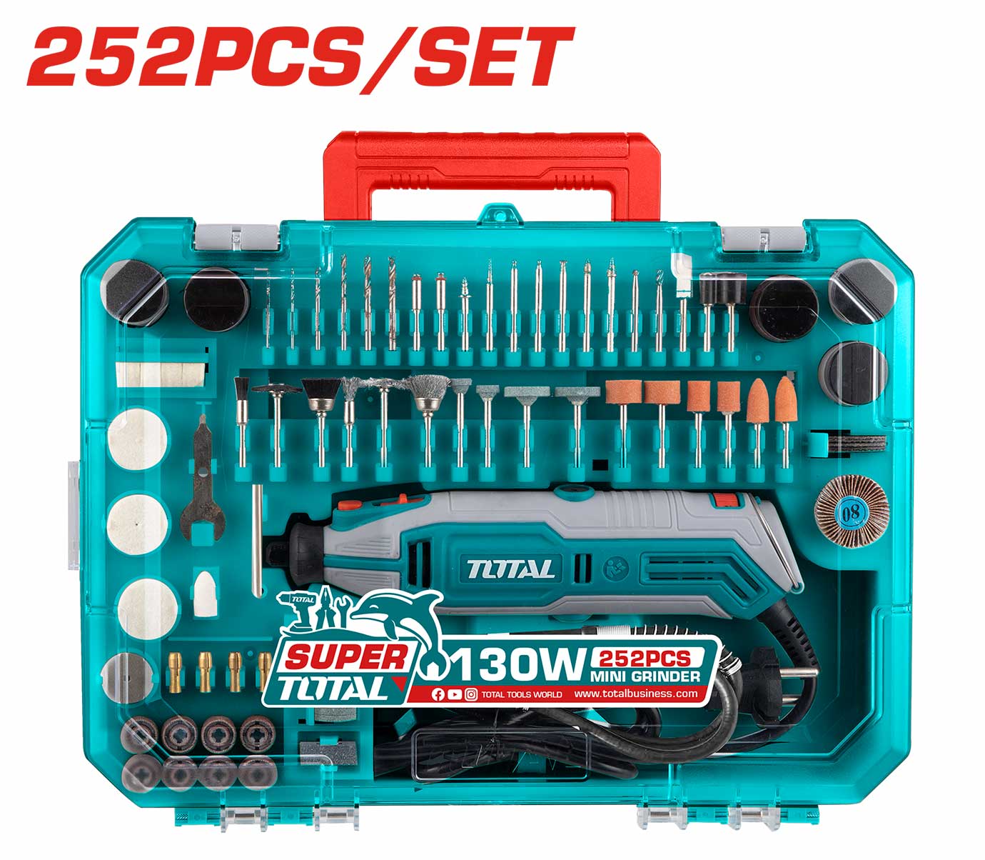 Total 252pc 130W Mini Grinder Set – Ref: tg5133261---252pc-130w-mini-grinder