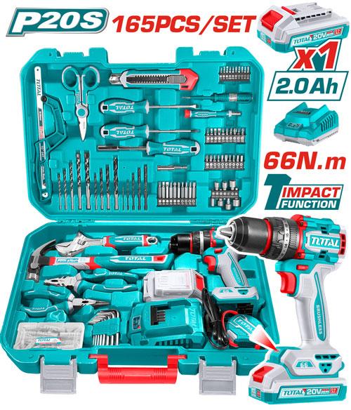 Total 20V Cordless Impact Drill Tool Set – Ref: thkthp11652---total-20v-cordless-impact-drill-tool-set