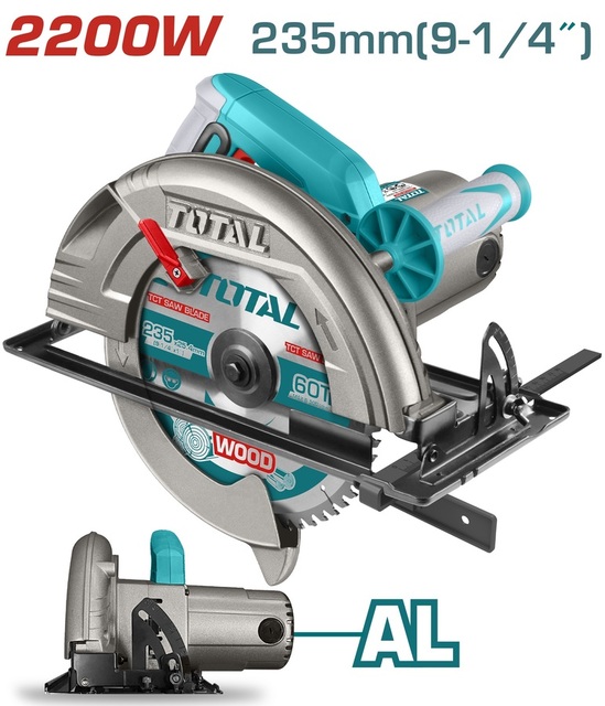 Total 2200W 9 inch Circular Saw – Ref: ts122235622---total-2200w-9-inch-circular-saw