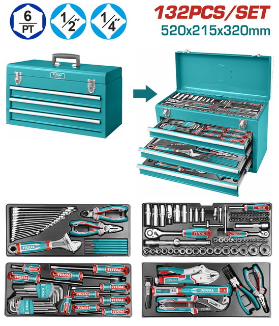 Total 132 Pcs Tool Chest – Ref: thptcs71321---total-132-pcs-tool-chest