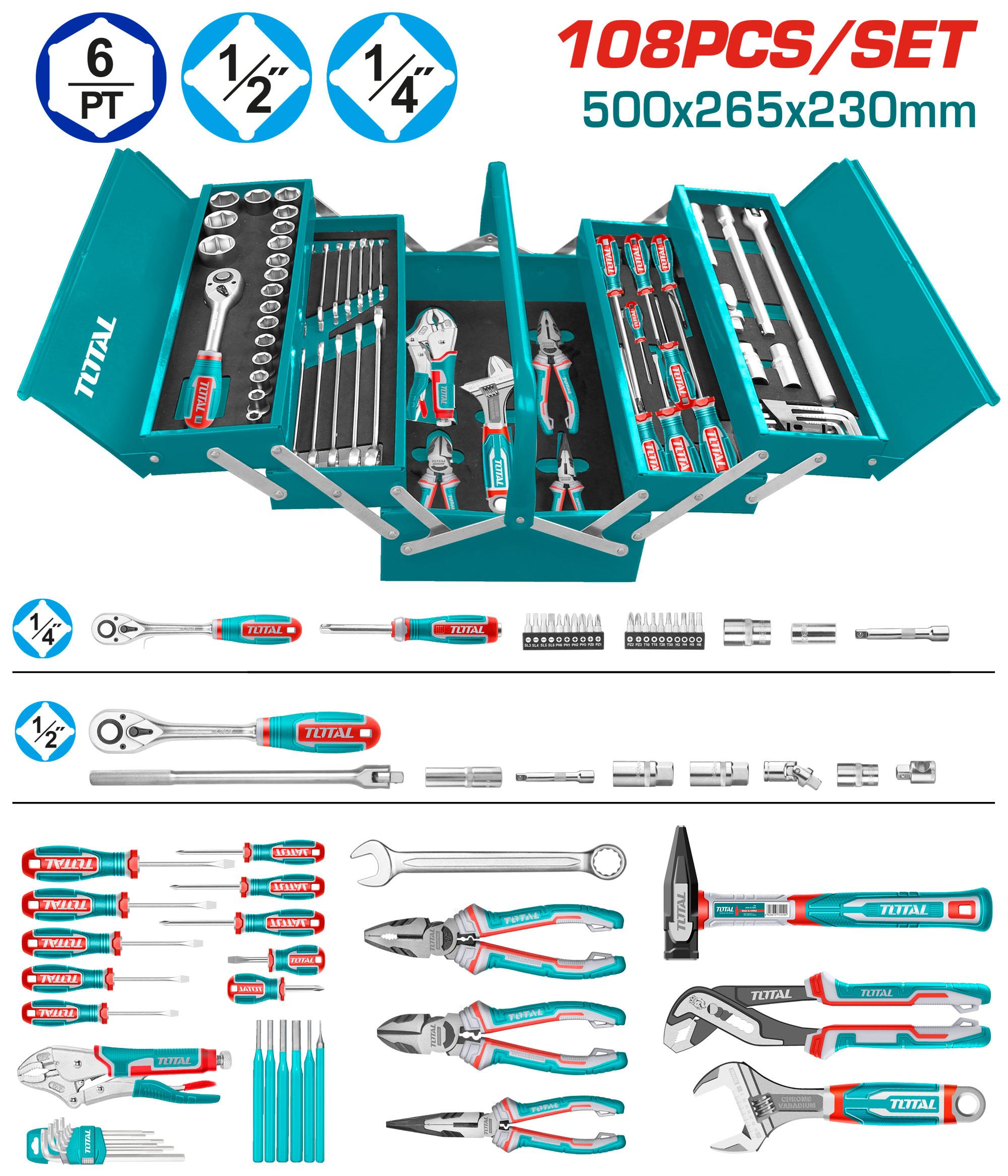 Total 108 Pcs Toolchest – Ref: thtcs121081---total-108-pcs-toolchest